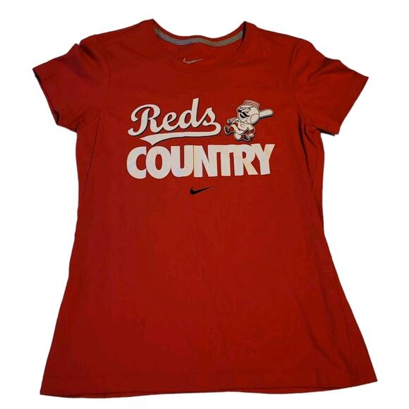 Nike Cincinnati Reds Shirt Women's Large Red Slim Fit MLB Baseball - Picture 1 of 5